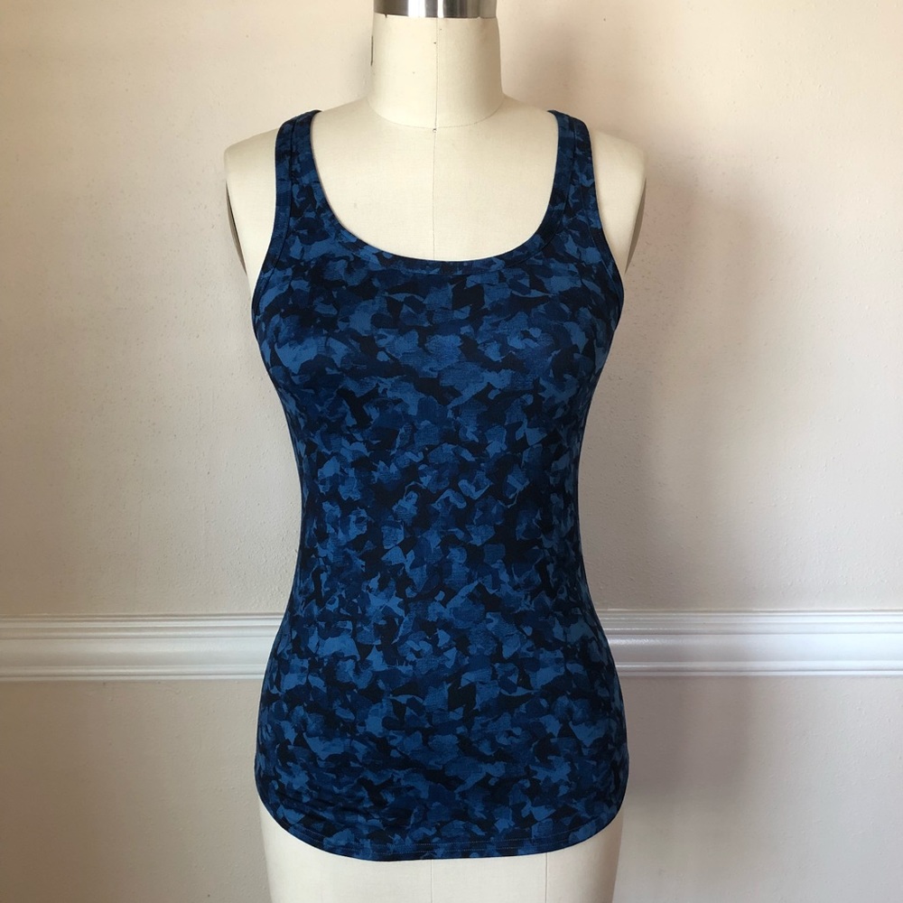 LULULEMON Racerback Blue Black pattern Tank 0 XXXS